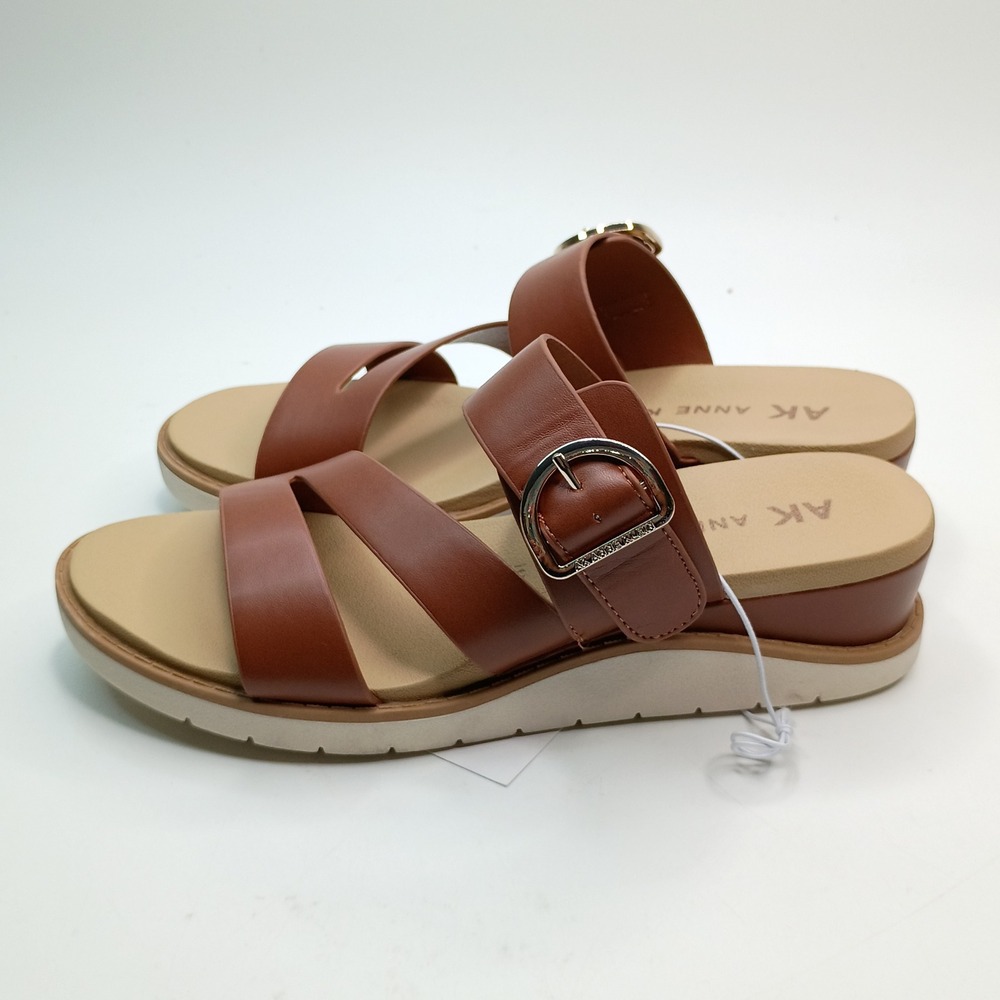Anne Klein Aklalasa Wedge Sandal Women Size 6 Cognac Brown iflex AKLALASA-C - Picture 4 of 10